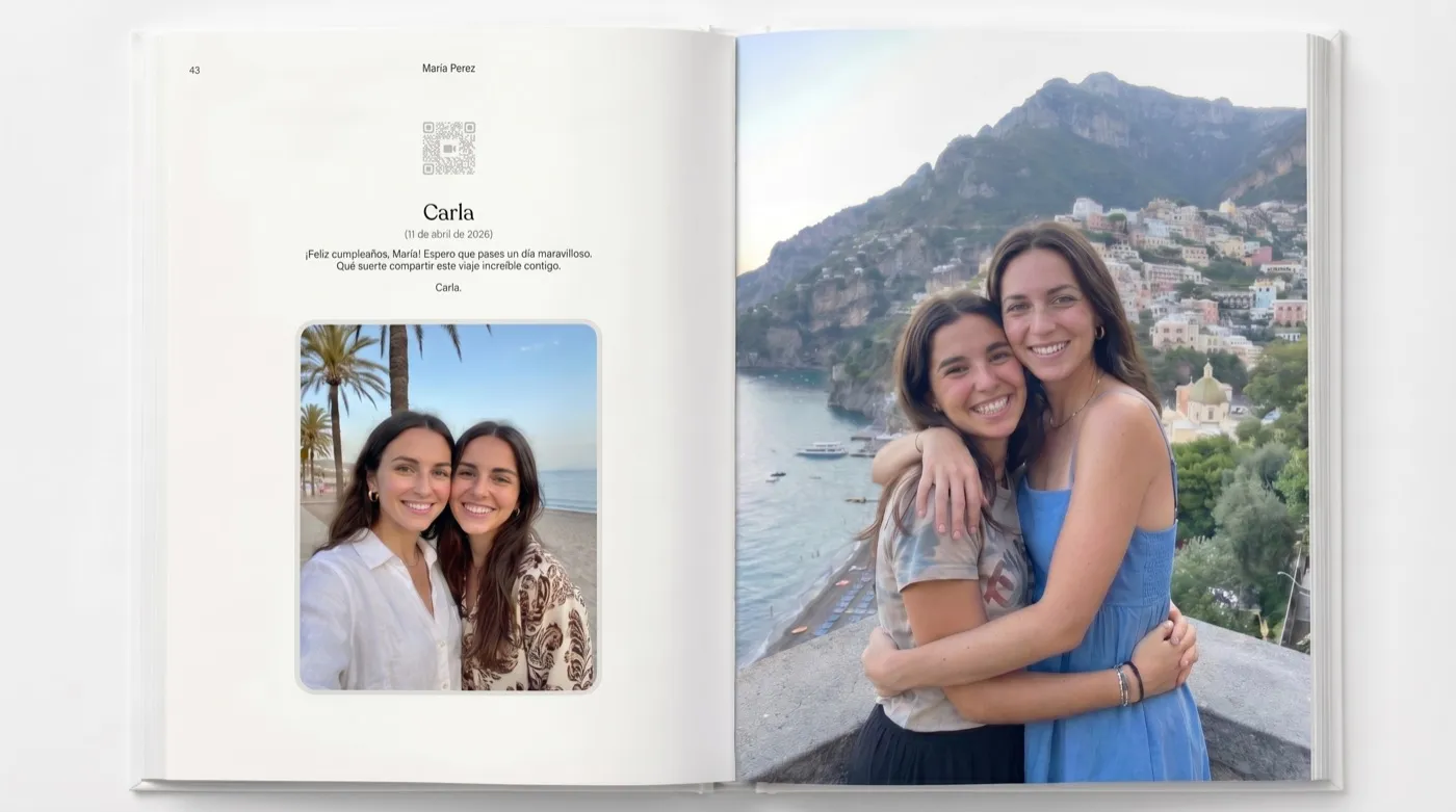 Un album où chacun laisse son chapitre : sa vidéo, ses photos et ses mots.
